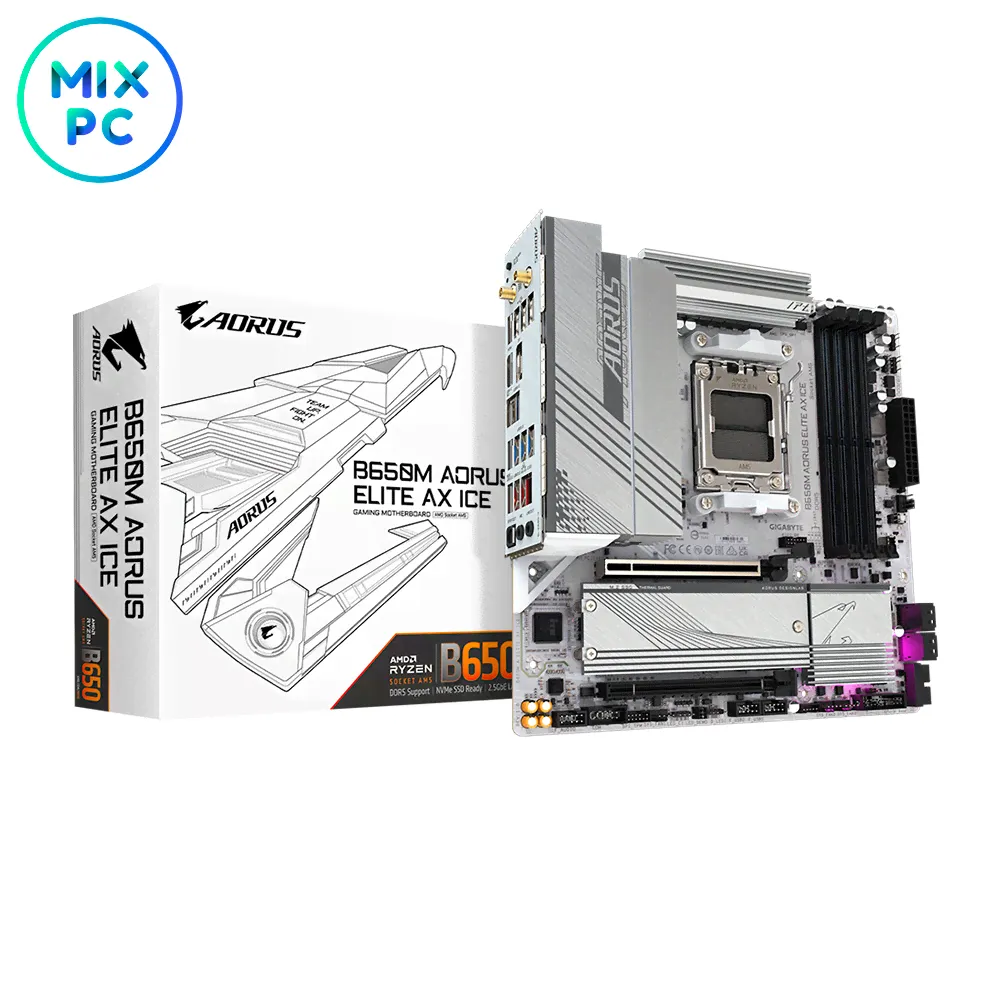 Материнская плата AM5 GIGABYTE B650M AORUS ELITE AX ICE-0